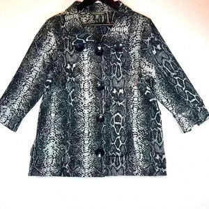 Shannon Passero Turkish swing jacket cardigan sweater size Medium snake print